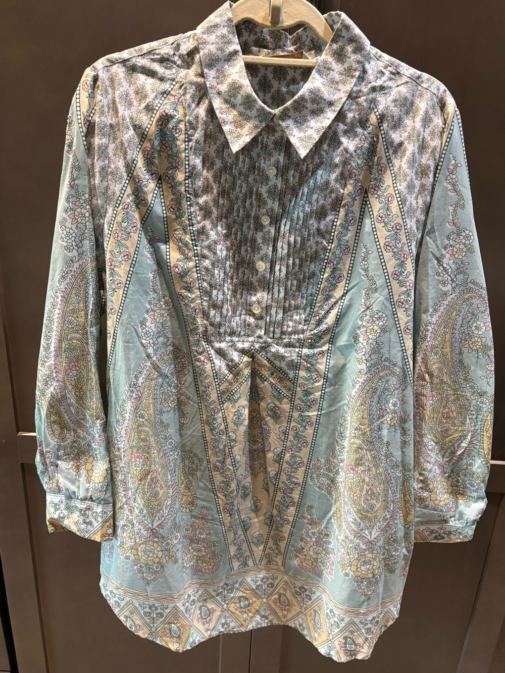 Soft Surroundings Cotton Floral Pastel Top Shirt Blouse, 1X